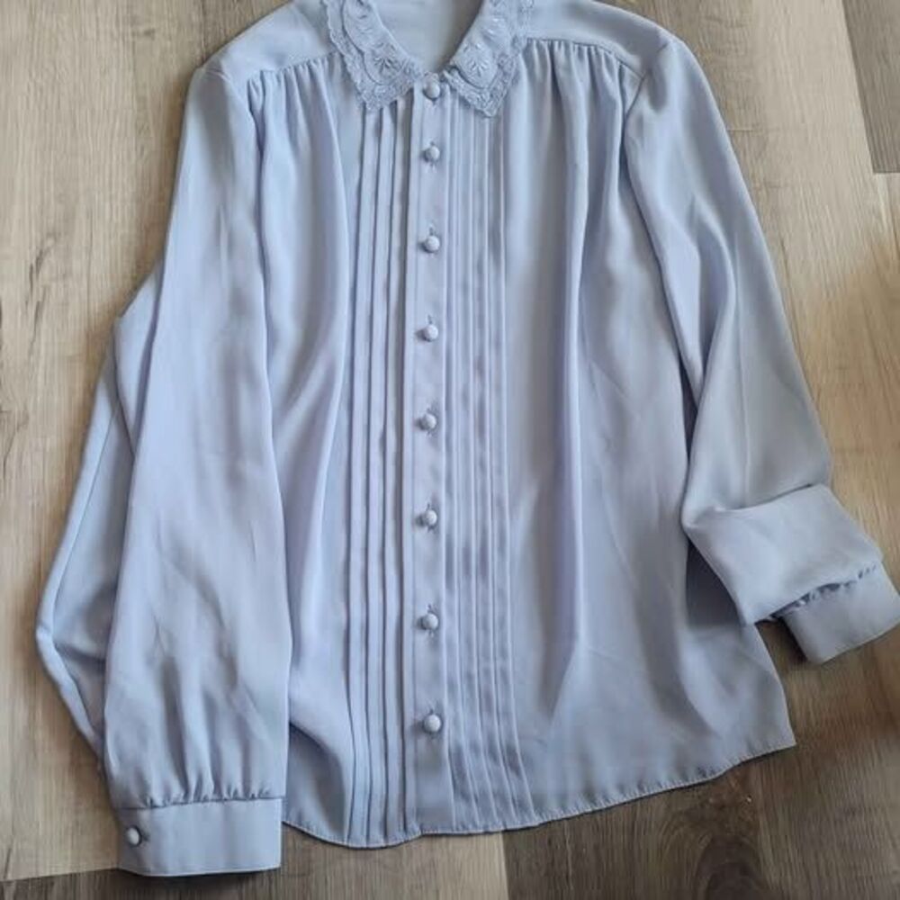 Vintage 80s St Michael blouse with lace collar xl NWOT